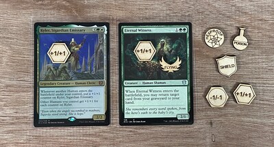 MTG Shield Counters - Magic the Gathering Counters - custom wood laser cut counters - image2